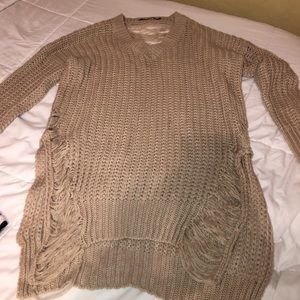 distressed sweater dress